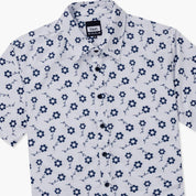 VAST 清新花卉防曬機能短袖襯衫-白