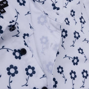 VAST 清新花卉防曬機能短袖襯衫-白