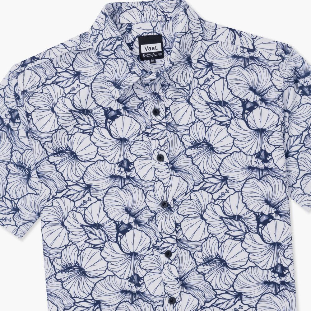 VAST 經典木槿花防曬機能衝浪襯衫 - 藍