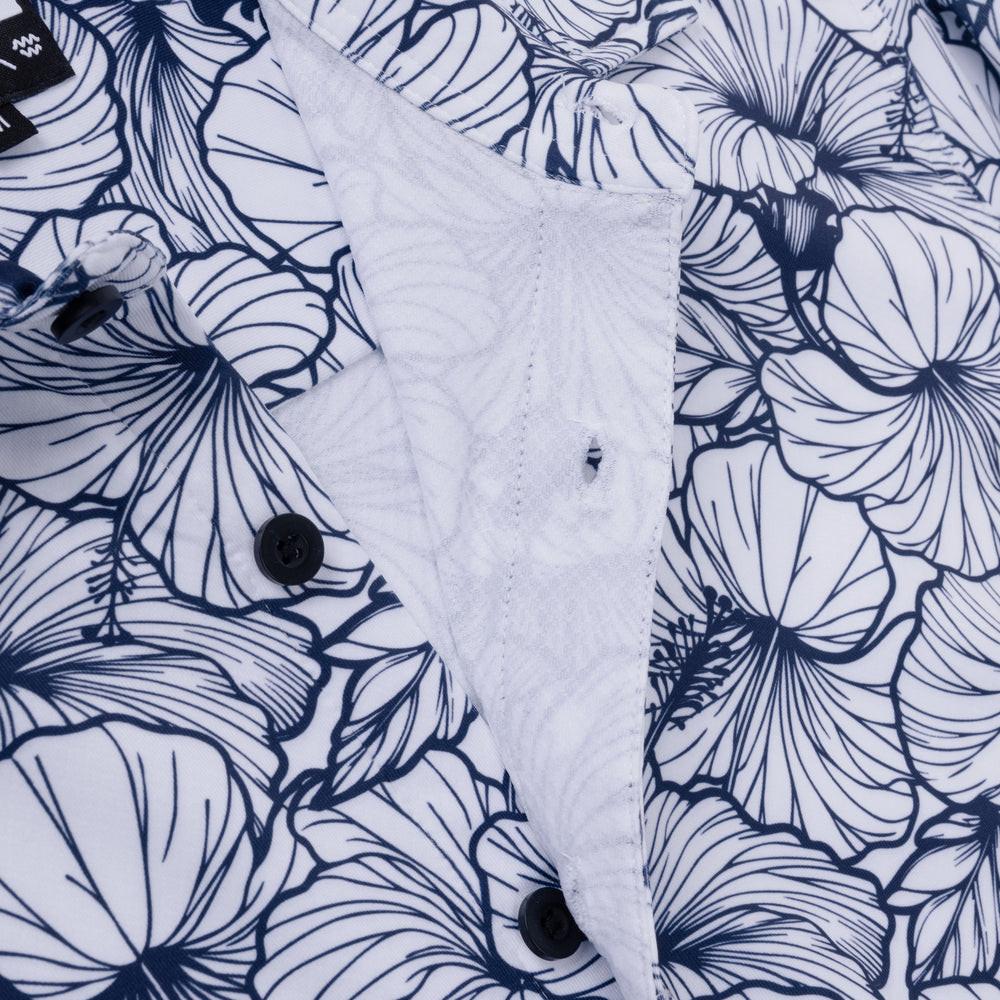 VAST 經典木槿花防曬機能衝浪襯衫 - 藍