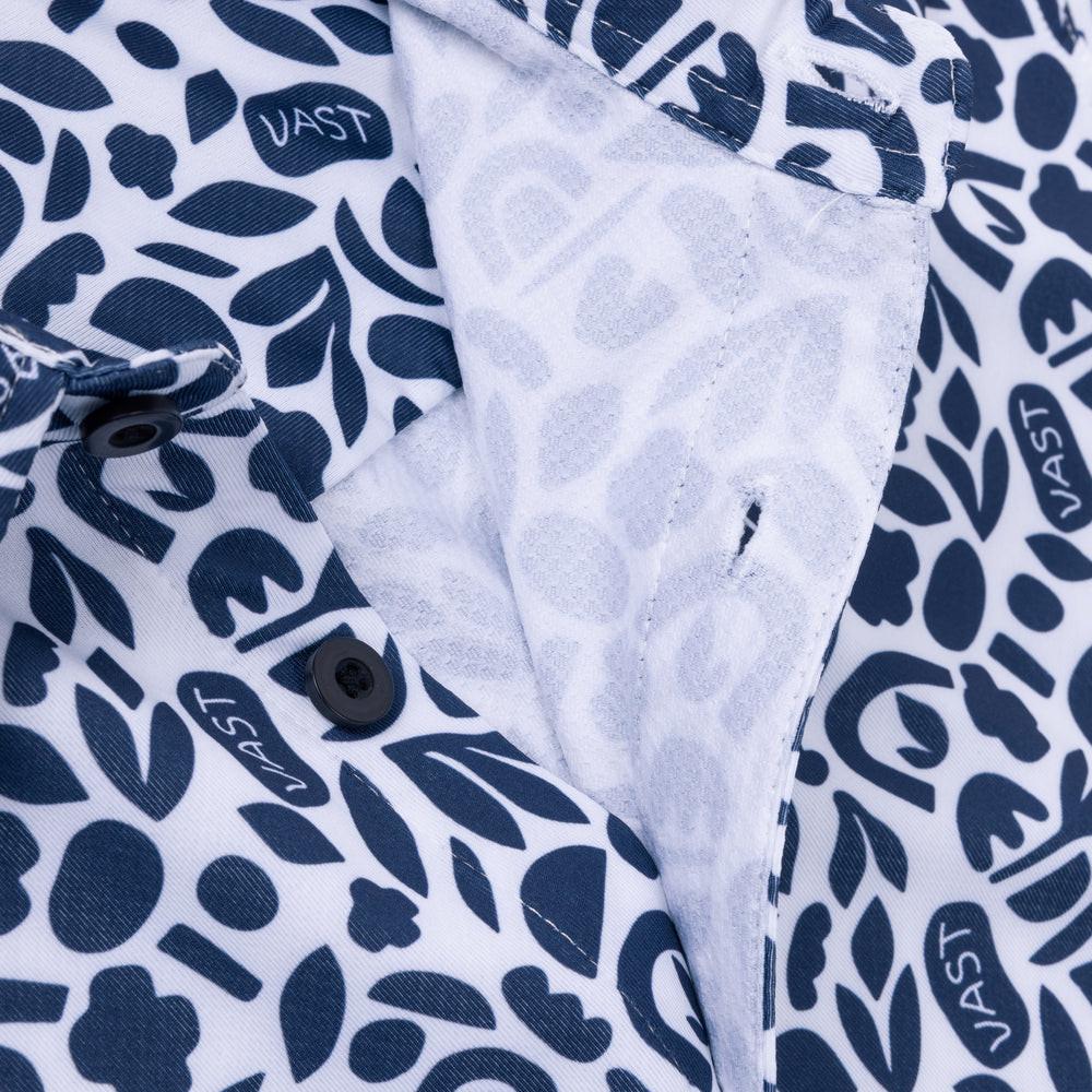 VAST 童趣葉紋防曬機能衝浪襯衫-海軍藍