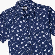 VAST 清新花卉防曬機能衝浪襯衫-海軍藍