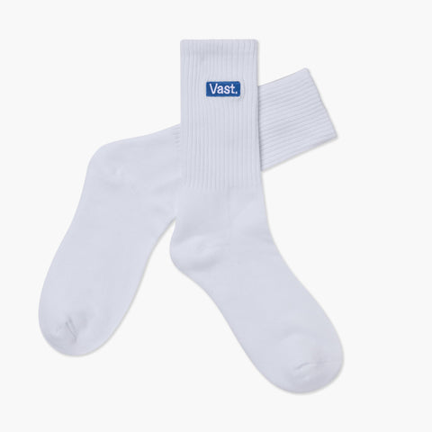 VAST 簡約Logo 復古中筒襪