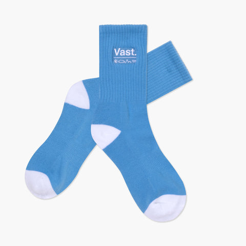 VAST 靜謐天藍 復古中筒襪