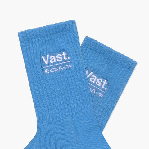 VAST 靜謐天藍 復古中筒襪