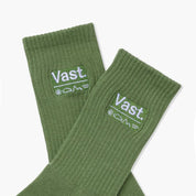 VAST 森林草綠 復古中筒襪