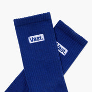 VAST 深海藍 復古中筒襪