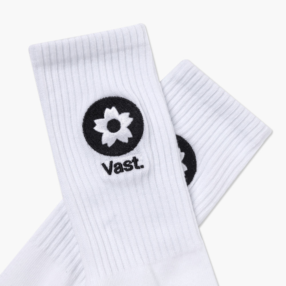 VAST 櫻花印花 復古中筒襪