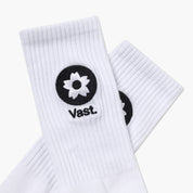 VAST 櫻花印花 復古中筒襪