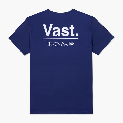 VAST 簡約Logo  海軍藍 防曬機能衝浪T Shirt