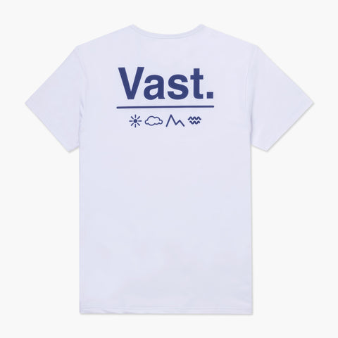 VAST 簡約Logo 雅緻白 防曬機能衝浪T Shirt
