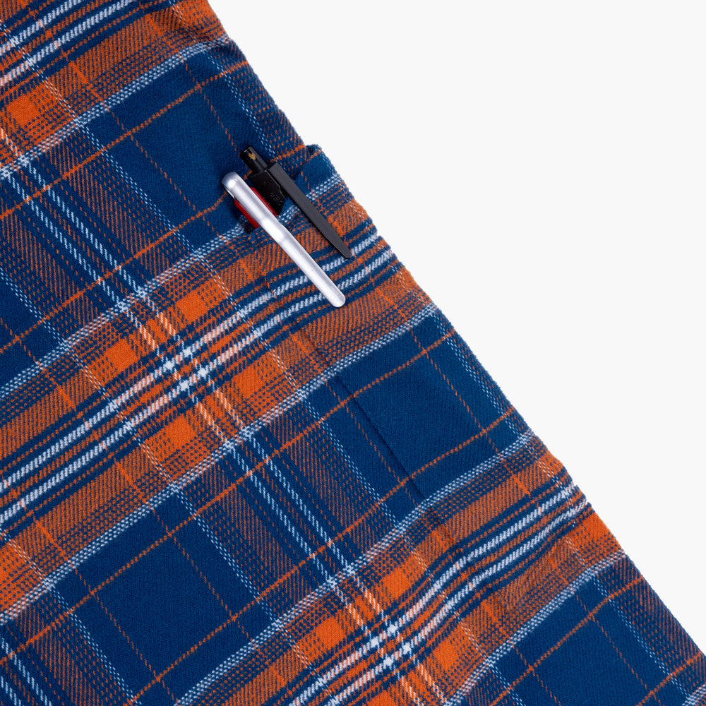 VAST型格海軍藍格紋法蘭絨長袖襯衫