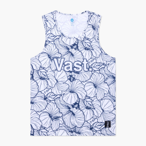 VAST 經典木槿花防曬機能衝浪背心 - 藍