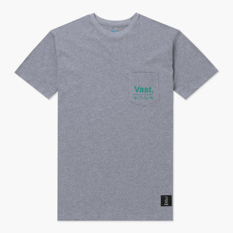 VAST 口袋 Logo 短袖上衣 - 灰
