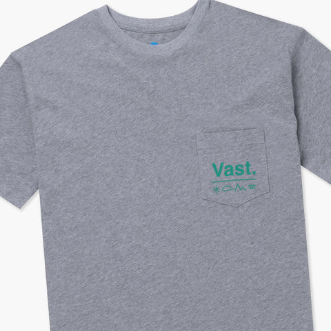 VAST 口袋 Logo 短袖上衣 - 灰