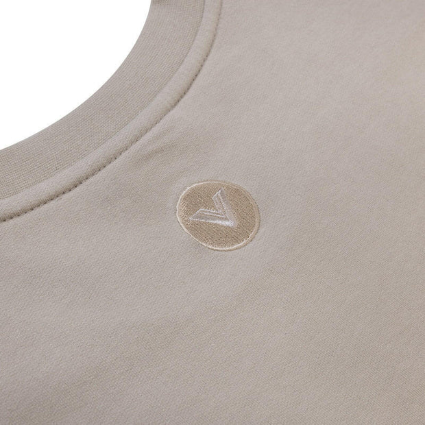 VAST 復古美式大學長袖上衣 -卡其