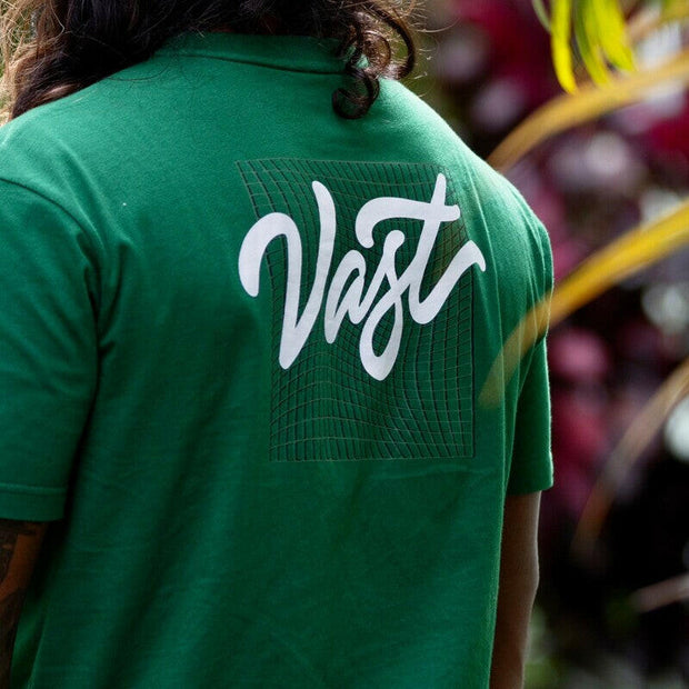 VAST Mesh 立體格紋Logo 短袖上衣 - 綠色