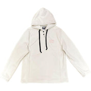 VAST 保暖連帽長袖上衣，是衣櫃必備的現代風格休閒服裝，米白色調的基本色系展現出極簡主義的魅力，襟前亮眼白色 VAST Elements logo，不僅為整體造型增添一抹亮色，更彰顯品牌的經典風格與品味。