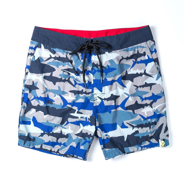 VAST Shark Camo Print Retro Classic Boardshorts 機能衝浪褲