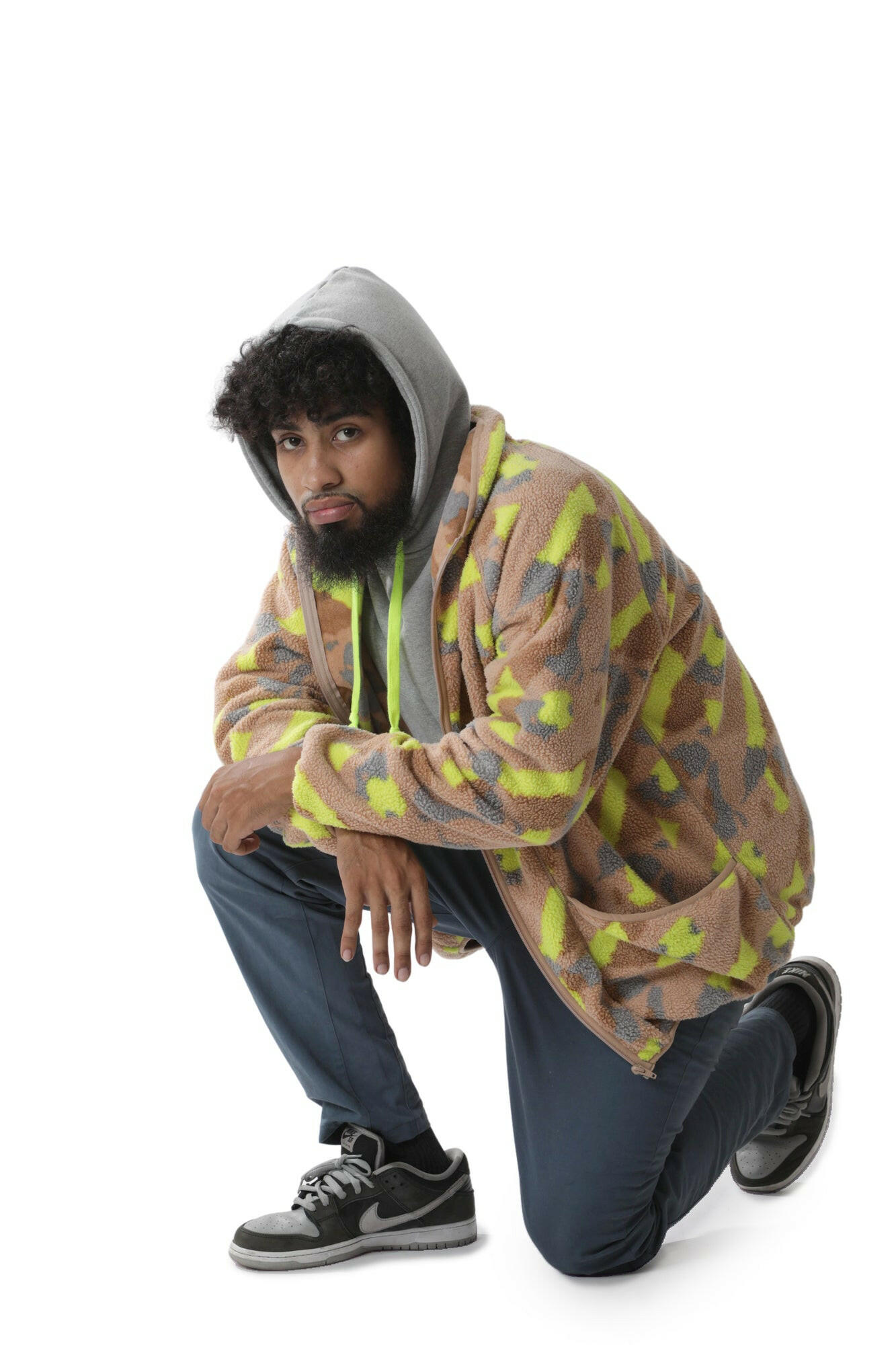 VAST 絨毛保暖外套 -迷彩橘