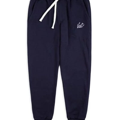 VAST 抽繩日常長褲 - 極簡黑兼具柔軟舒適與耐穿性。