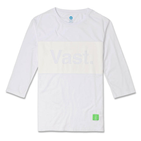 Vast Tonal Quarter Sleeve Tee - White