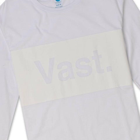 Vast Tonal Quarter Sleeve Tee - White