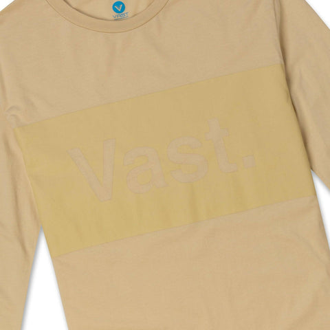 Vast Tonal Quarter Sleeve Tee - Tan
