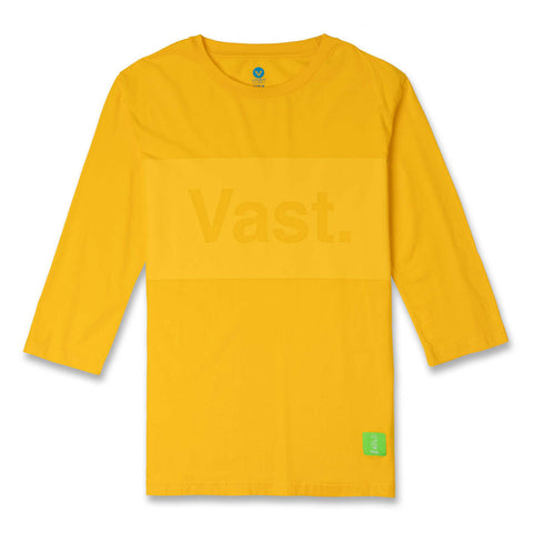 Vast Tonal Quarter Sleeve Tee - Yellow