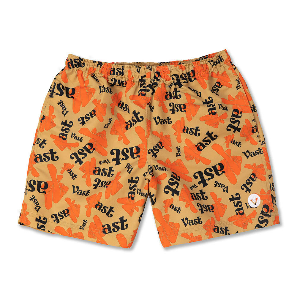 VAST Artist 綁繩海灘褲配有彈性腰帶和抽繩設計，確保穿著穩固貼合。