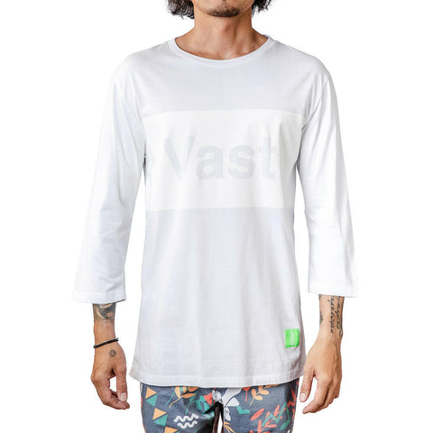 Vast Tonal Quarter Sleeve Tee - White