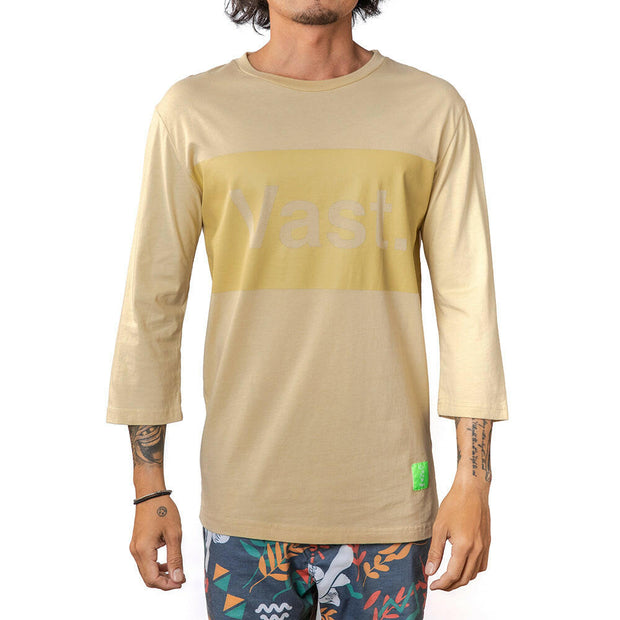 Vast Tonal Quarter Sleeve Tee - Tan