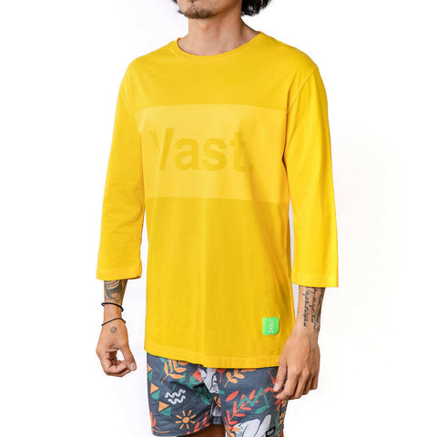 Vast Tonal Quarter Sleeve Tee - Yellow