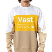 Vast Color Block Crewneck - Yellow/Tan