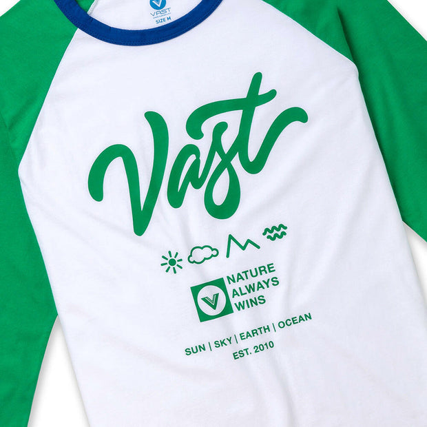 Vast Script Logo Raglan - Green