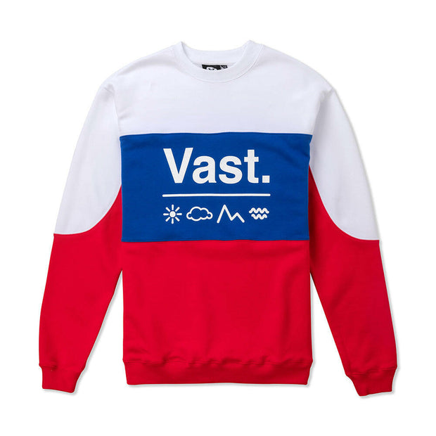 Vast Color Block Crewneck - Blue/Red