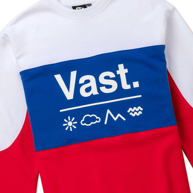 Vast Color Block Crewneck - Blue/Red