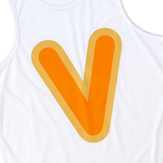 Vast Bubble "V" Tank Top - White