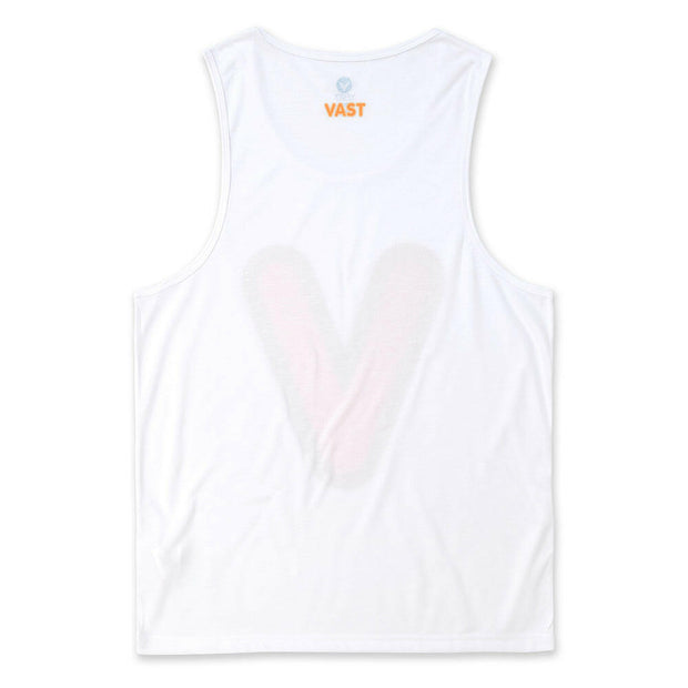 Vast Bubble "V" Tank Top - White