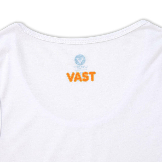 Vast Bubble "V" Tank Top - White