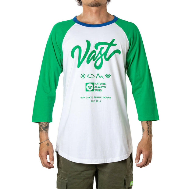 Vast Script Logo Raglan - Green
