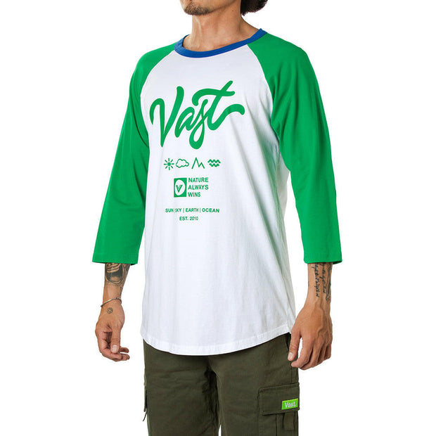 Vast Script Logo Raglan - Green
