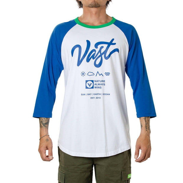 Vast Script Logo Raglan - Blue