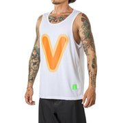 Vast Bubble "V" Tank Top - White