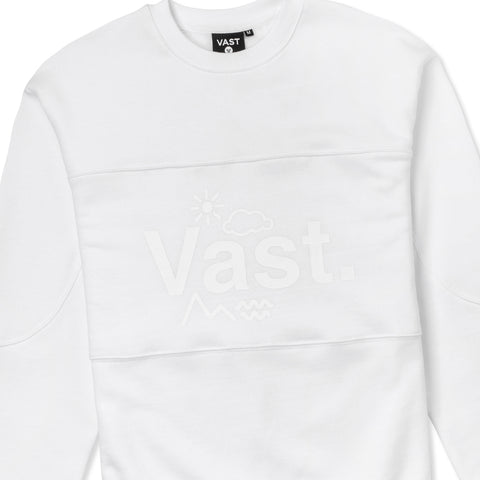 Vast Color Block Crewneck Sweatshirt - White