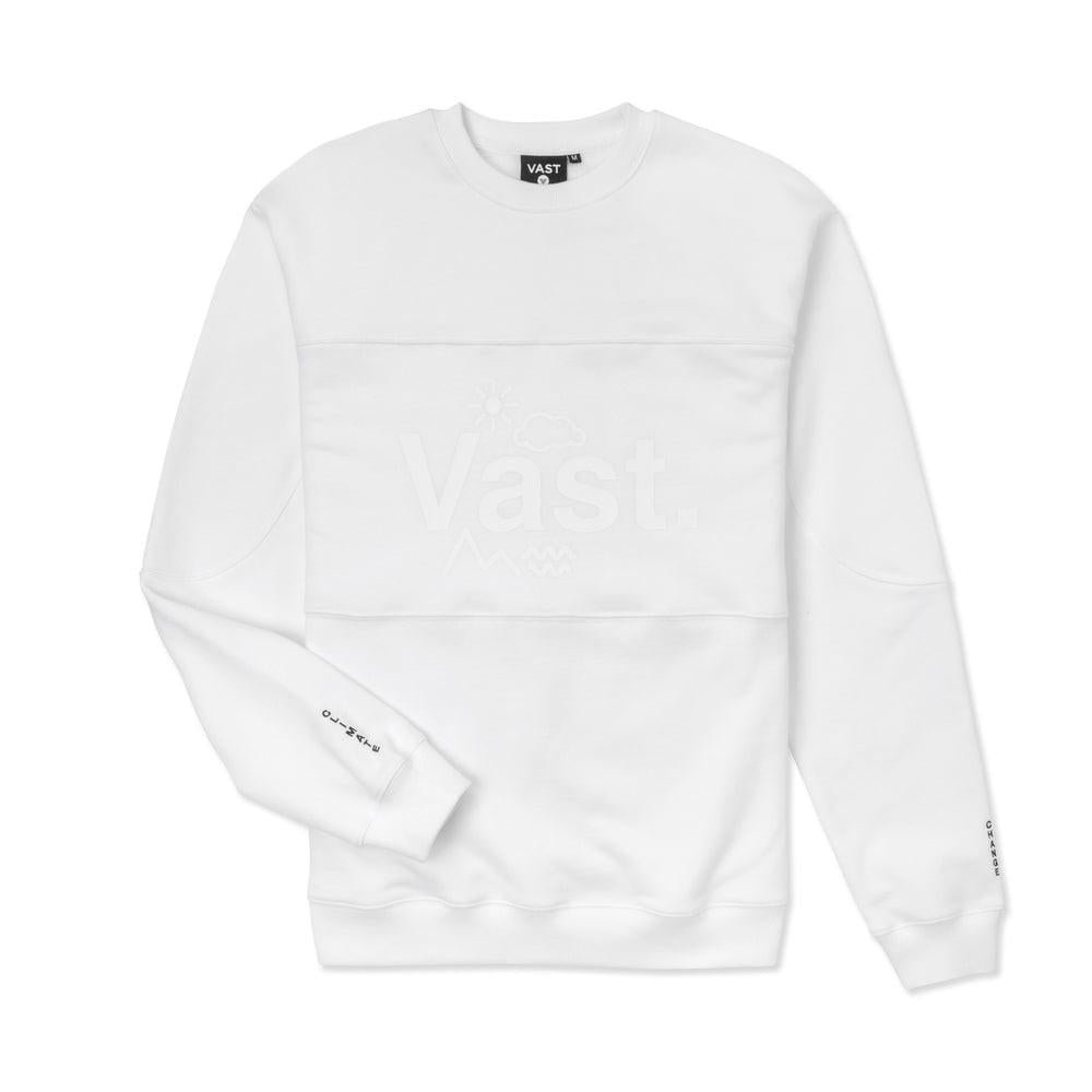 Vast Color Block Crewneck Sweatshirt - White 長袖大學T