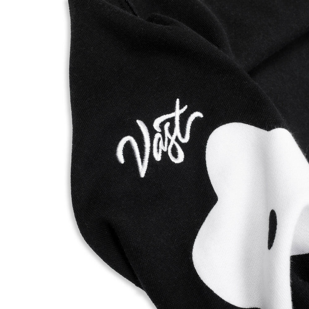 VAST 櫻花圖騰長袖大學T 黑