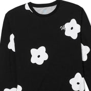 VAST 經典櫻花花卉 長袖上衣 - 黑