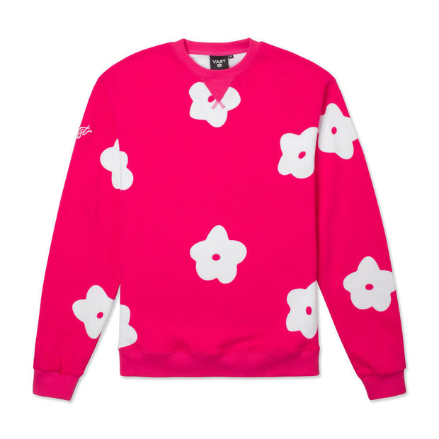 Vast Flower Patch Crewneck Sweatshirt - Vintage Fuchsia 長袖大學T