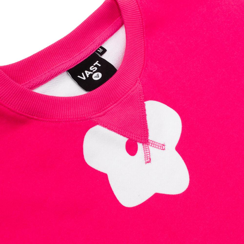 VAST 櫻花圖騰長袖大學T 桃紅